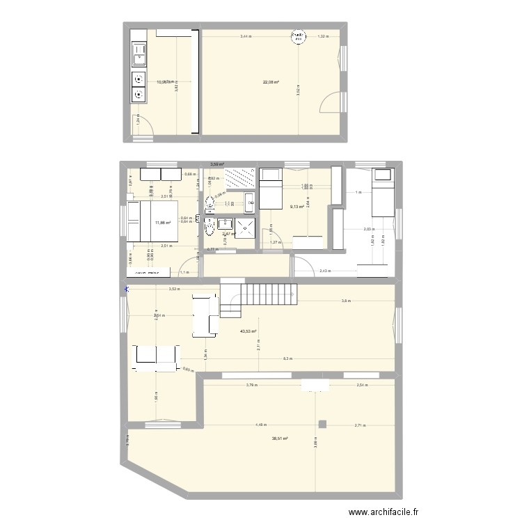 maison salubre rénové 4. Plan de 8 pièces et 142 m2