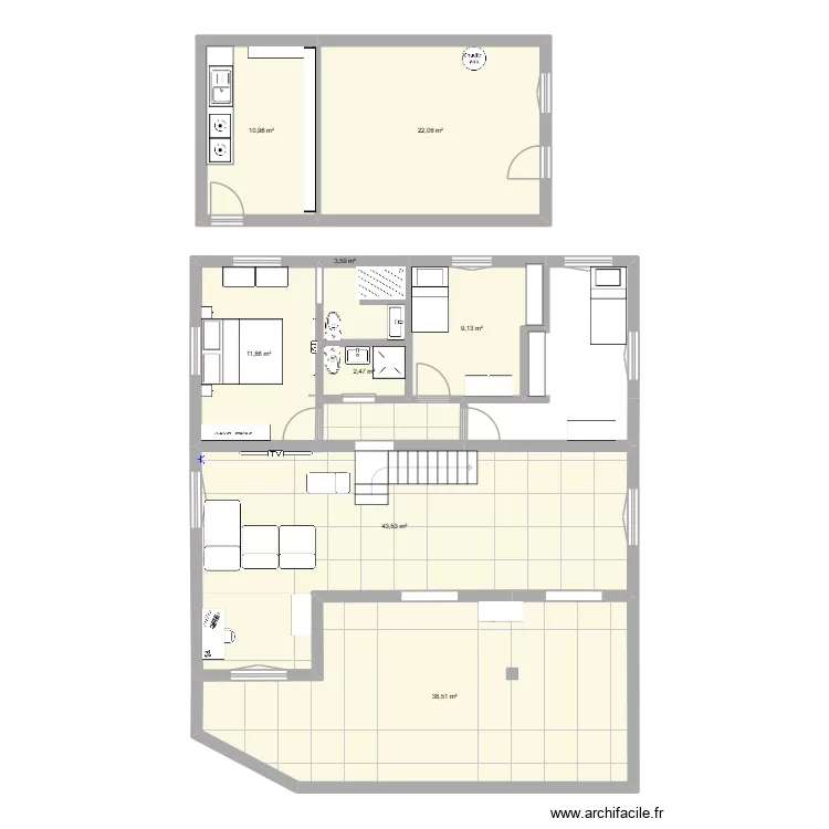 maison salubre r&eacute;nov&eacute; 4. Plan de 8 pièces et 142 m²