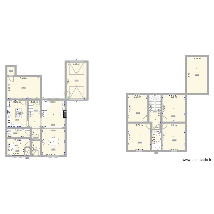 Agimont. Plan de 19 pièces et 219 m2
