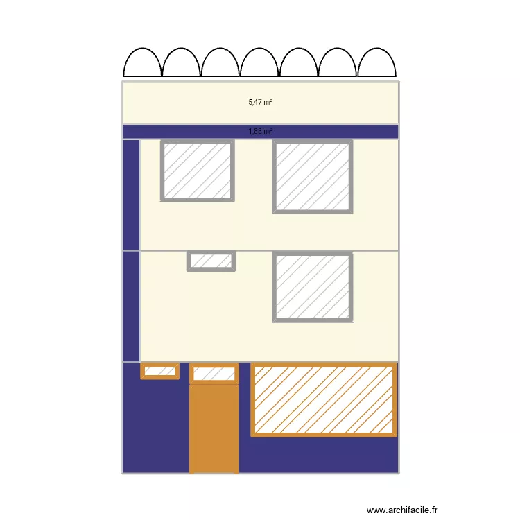 facade. Plan de 15 et 61 m² facade. Plan de 15 et 61 m²