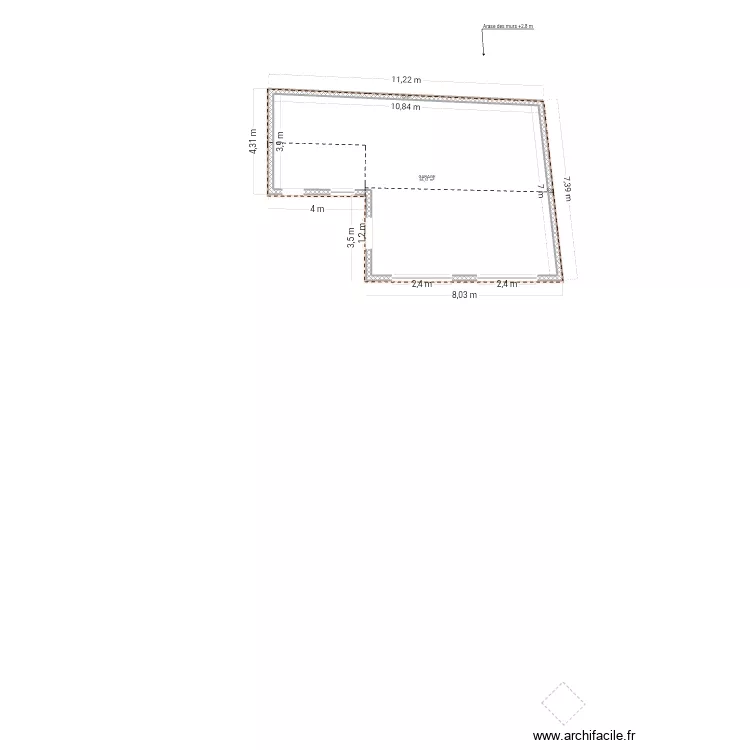 photo.ArchiFacile. Plan de 1 Pièce et 67 m²