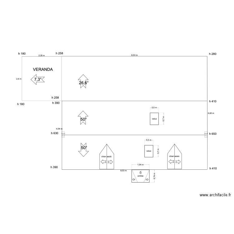 PLAN TOIT EXISTANT. Plan de 0 pièce et 0 m2