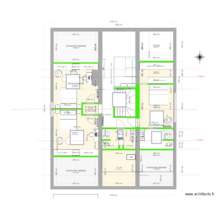 2590 Entredozon - Final - SDB Haut Variation - V4.1. Plan de 15 pièces et 283 m2