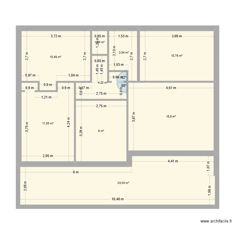 PROJET FIL ROUGE. Plan de 9 pièces et 92 m2