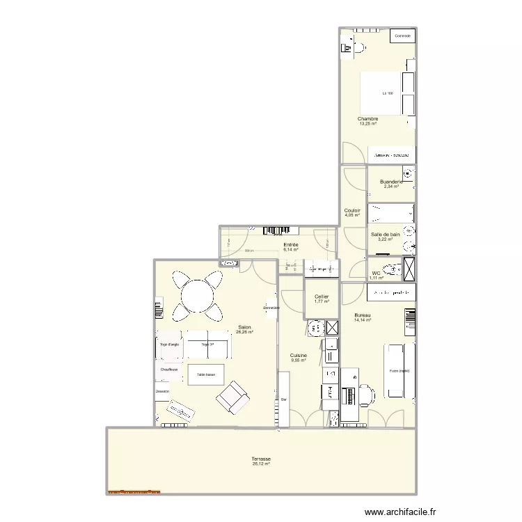 Abondance meubl&eacute;. Plan de 