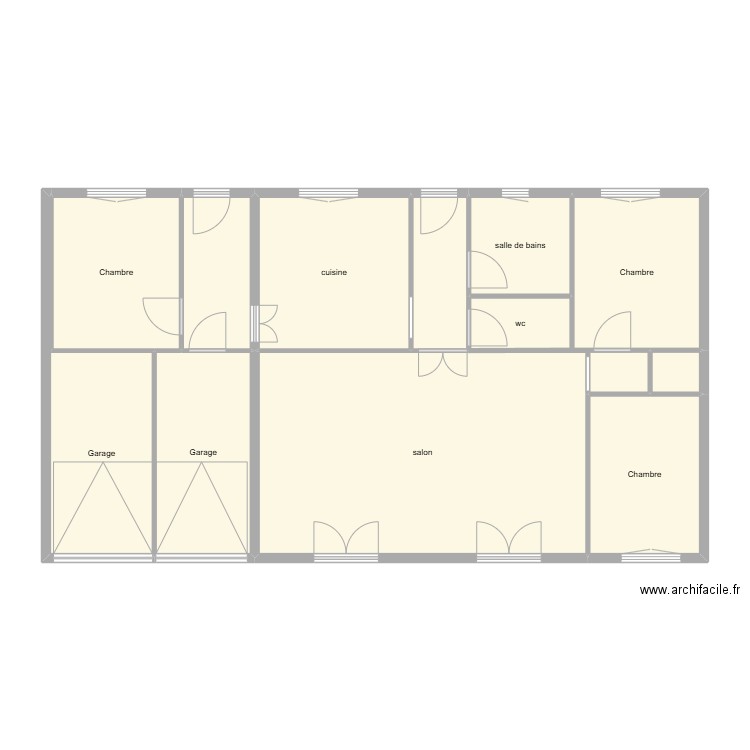 batailler état initial. Plan de 12 pièces et 104 m2