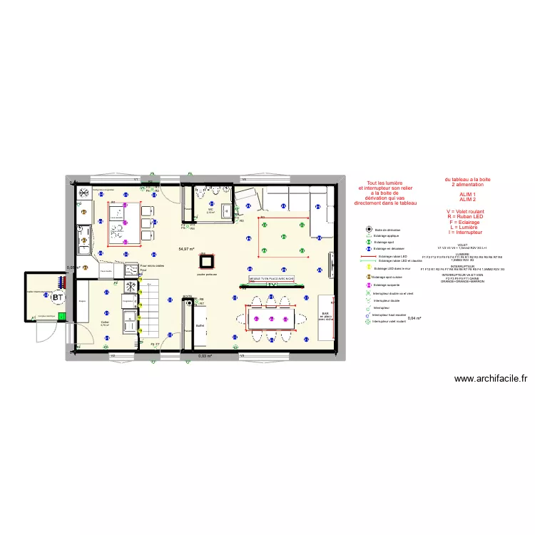 festigny MOI RDC LUMIERE ET INTERRUPTEUR. Plan de 