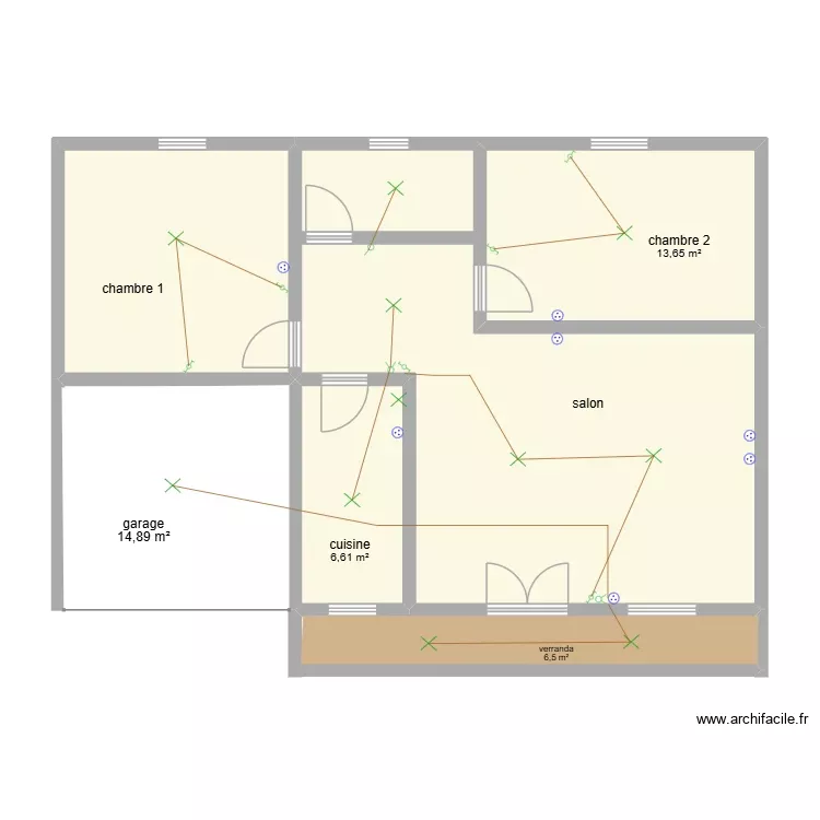 plan foubot 1. Plan de 4 Pièces et 73 m²