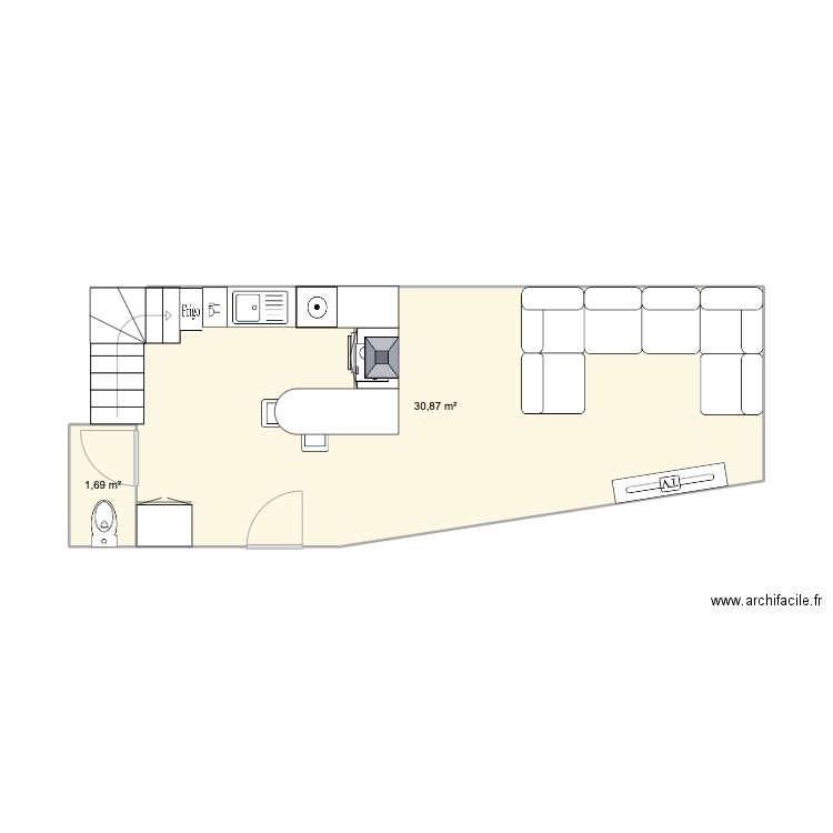 Vraie mesures. Plan de 0 pièce et 0 m2