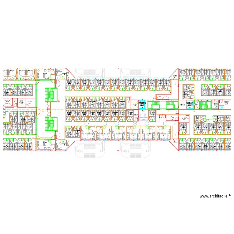 coursive cabine PMR. Plan de 0 pièce et 0 m2