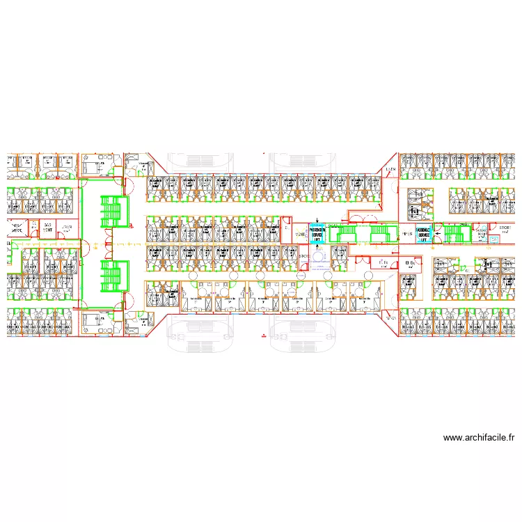 coursive cabine PMR. Plan de coursive cabine PMR. Plan de