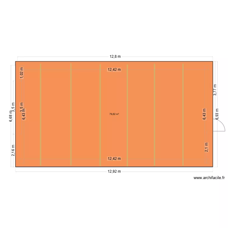 garage. Plan de 1  et 80 m²