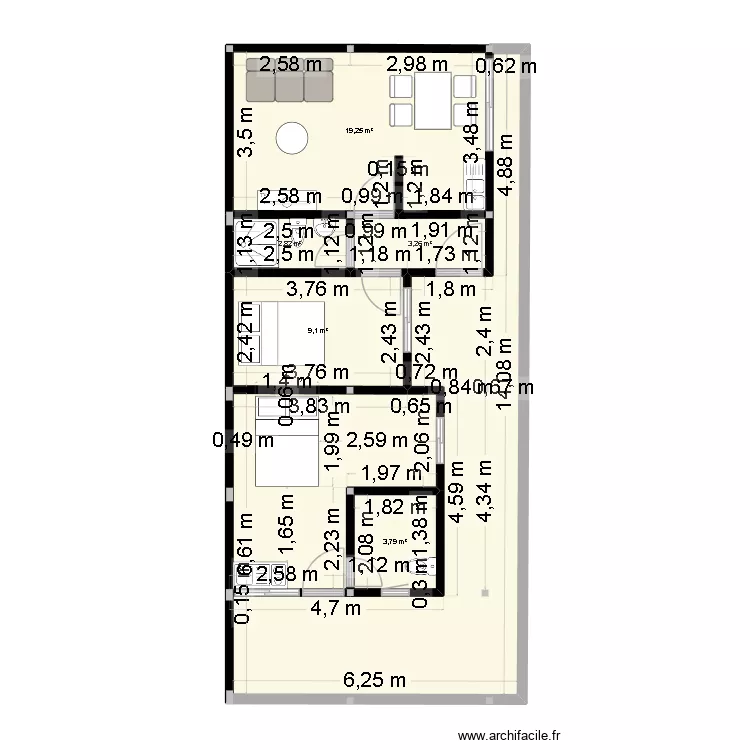 Projet M. Dogmo. Plan de 6 et 83 m² Projet M. Dogmo. Plan de 6 et 83 m²
