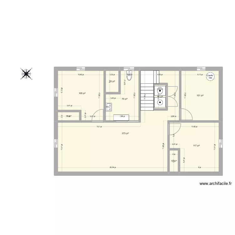 Sous-sol &agrave; renover. Plan de 9  et 78 m²