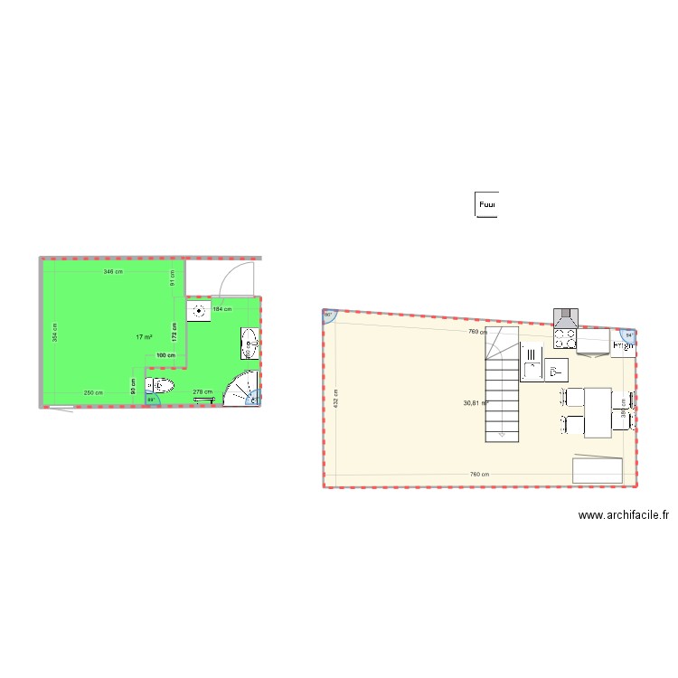 PLAN BIS. Plan de 2 pièces et 48 m2