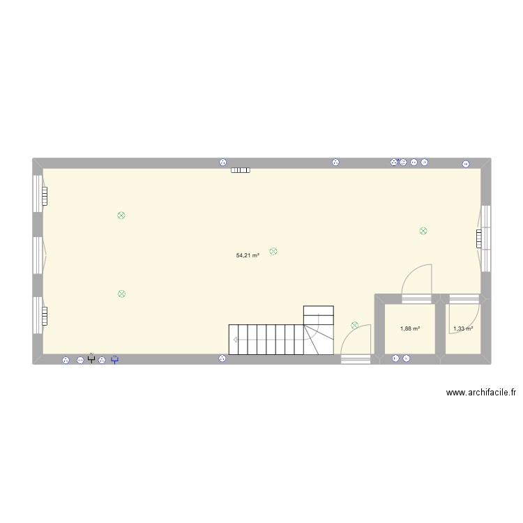 APPART. Plan de 3 pièces et 57 m2