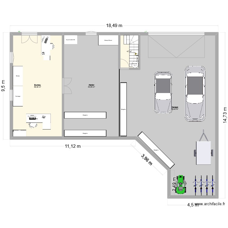 TMAE2-SS. Plan de 4 pièces et 185 m2