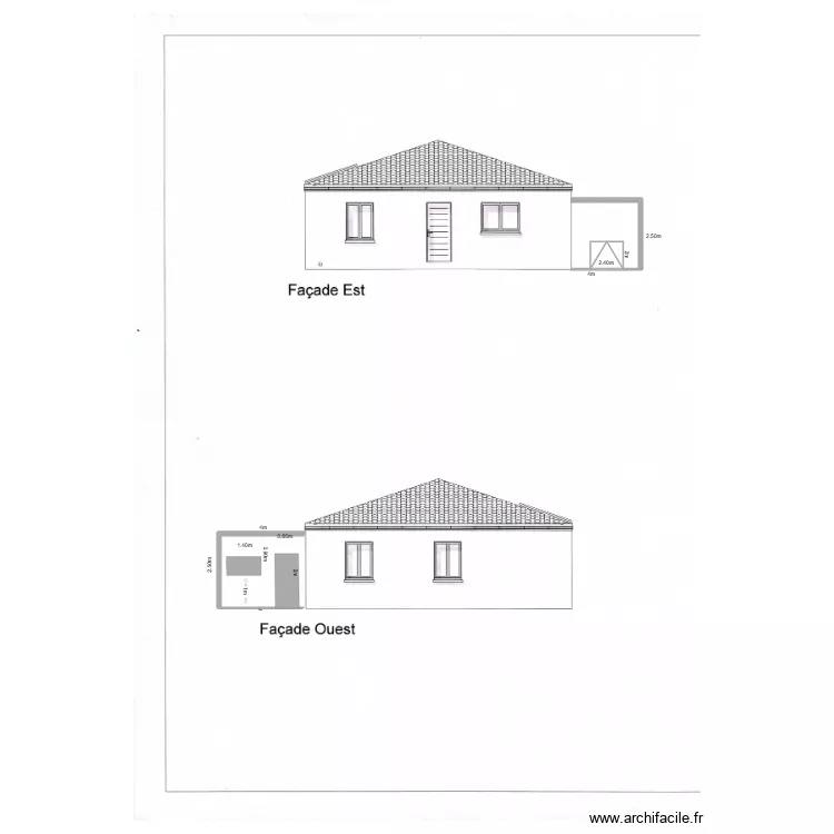 vue de face entr&eacute;e. Plan de 
