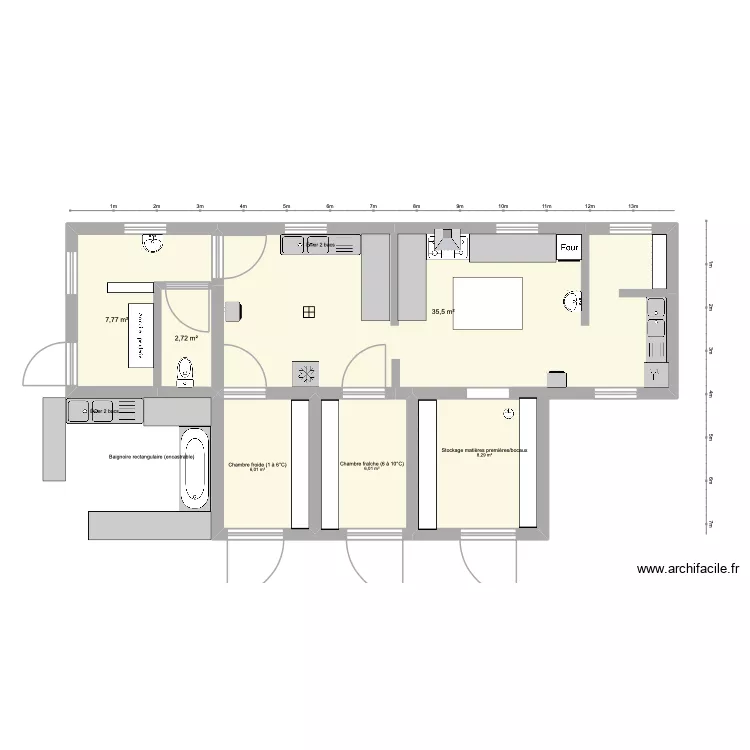 labo transfo 3. Plan de 6  et 66 m²