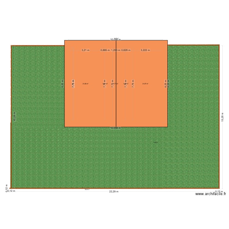KH1. Plan de 5 pièces et 70 m2