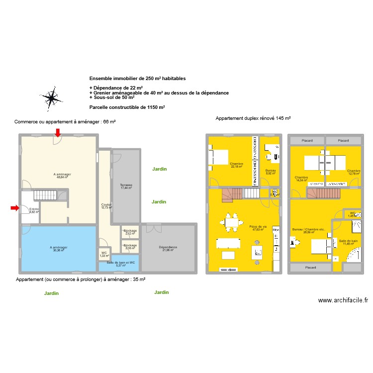 DELLENA WEBER. Plan de 28 pièces et 313 m2
