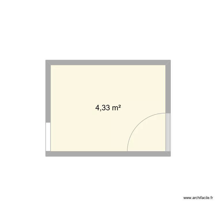 buanderie. Plan de 1  et 4 m²
