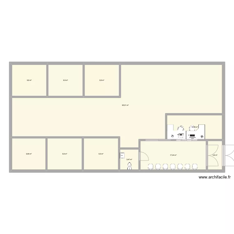 Poissac RDC 200m2. Plan de 