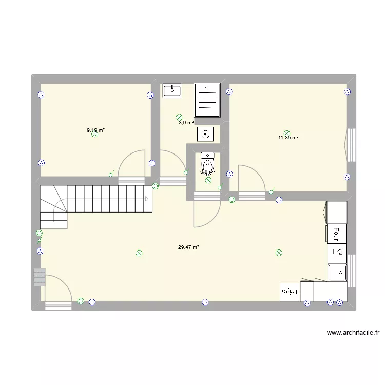 appart 60 m&sup2;. Plan de 