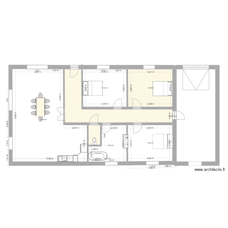 mai14. Plan de 6 pièces et 108 m2