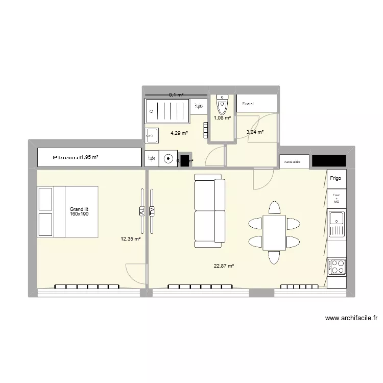 T2 D&C T2 Cot&eacute;s. Plan de 