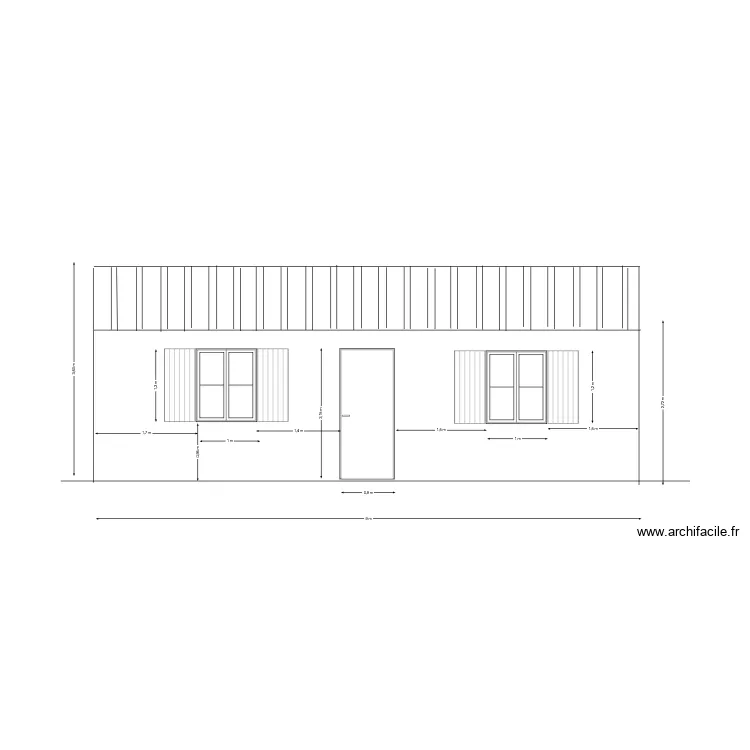 façade sud. Plan de façade sud. Plan de