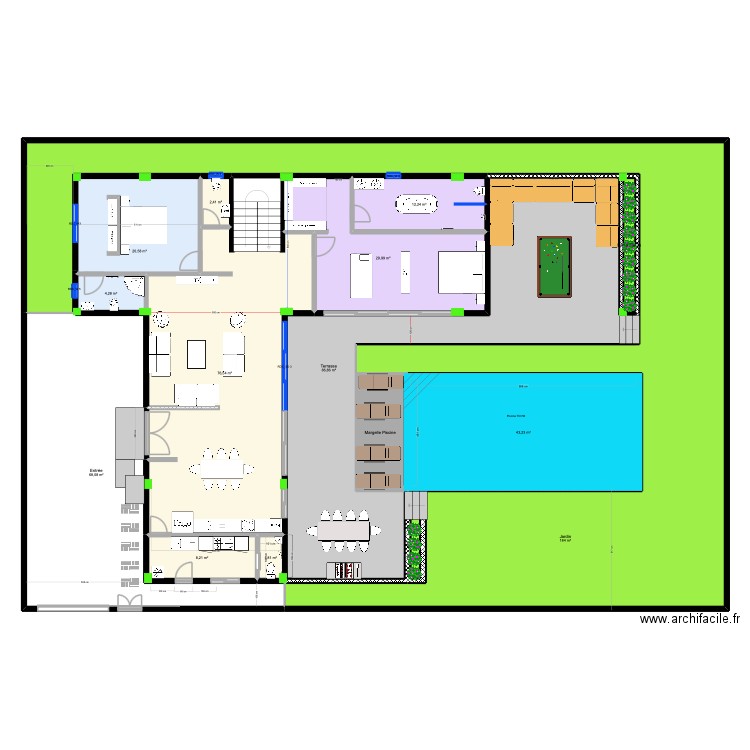 VILLAS GP 1 ET 2 v-f. Plan de 24 pièces et 799 m2