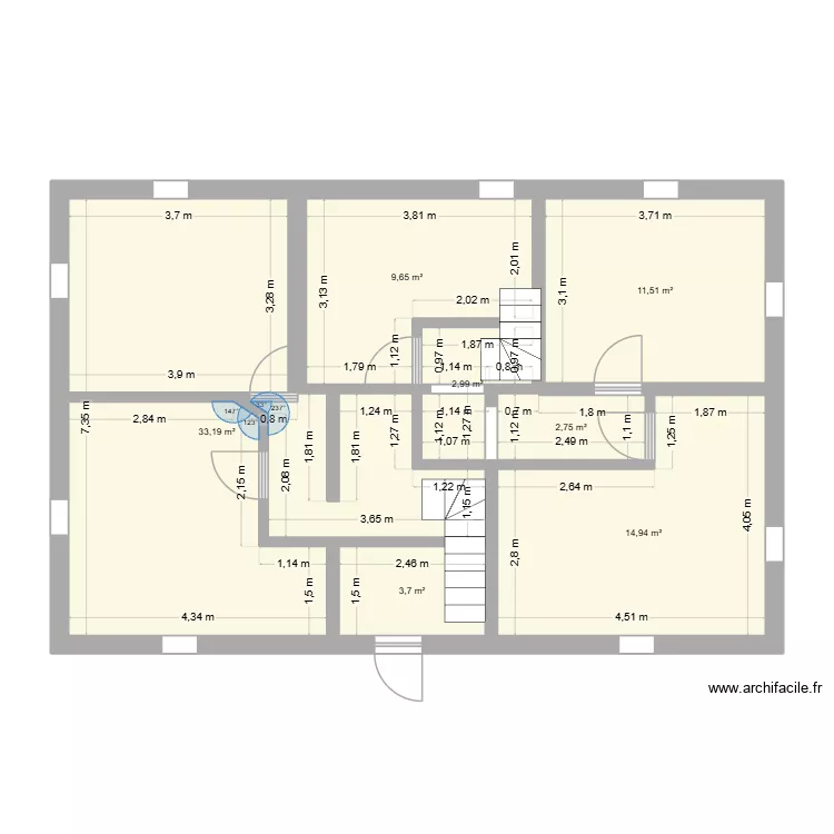 ESSAI 4. Plan de 7 Pièces et 79 m² ESSAI 4. Plan de 7 Pièces et 79 m²