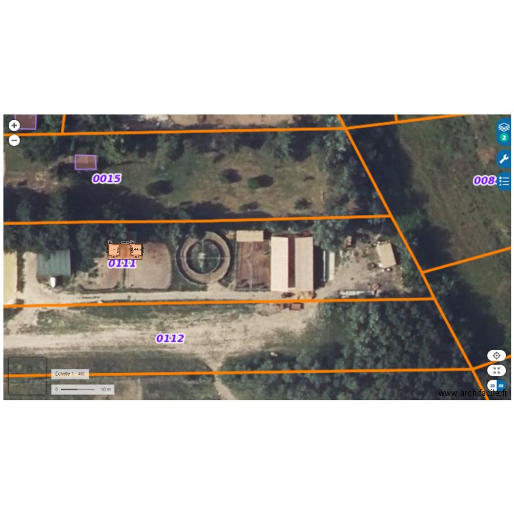 BOX paddock toiture cadastre. Plan de 2 pièces et 31 m2