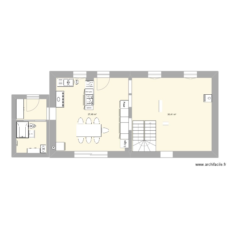 malvandiere2. Plan de 3 pièces et 66 m2