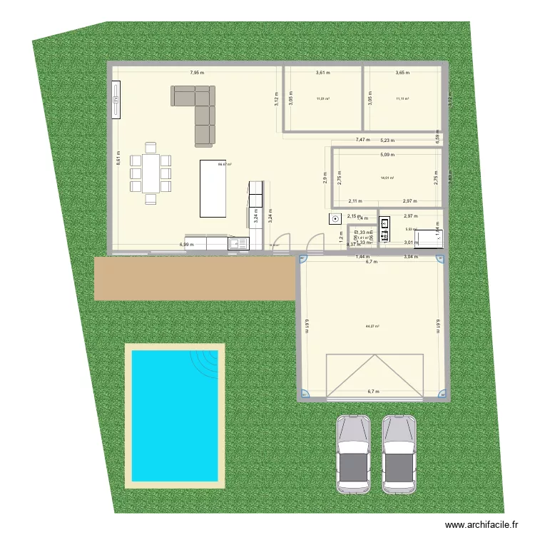 Maison 2. Plan de 7 Pièces et 174 m² Maison 2. Plan de 7 Pièces et 174 m²