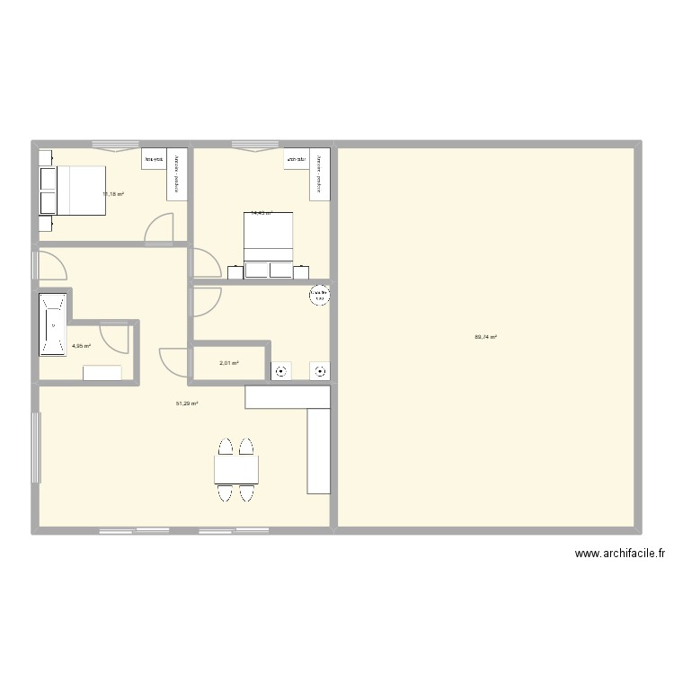 lastversion. Plan de 6 pièces et 174 m2