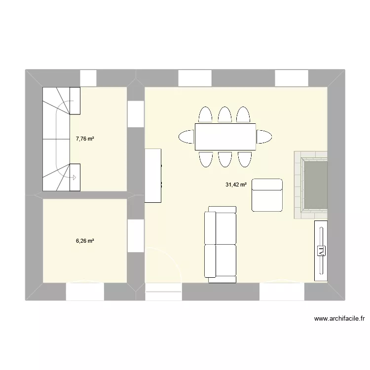 Fermavile RdC. Plan de 3 et 45 m² Fermavile RdC. Plan de 3 et 45 m²