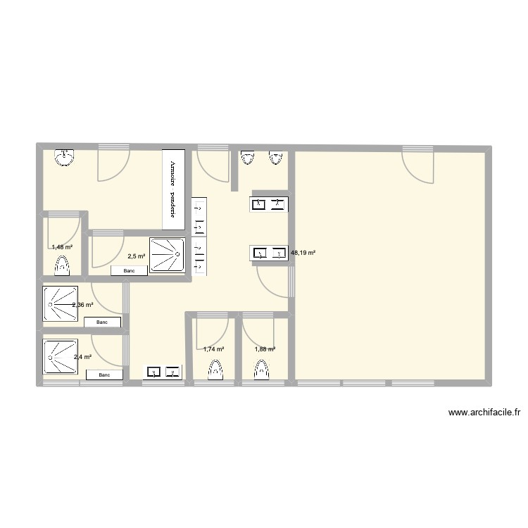 Sanitaire 2. Plan de 0 pièce et 0 m2 Sanitaire 2. Plan de 0 pièce et 0 m2