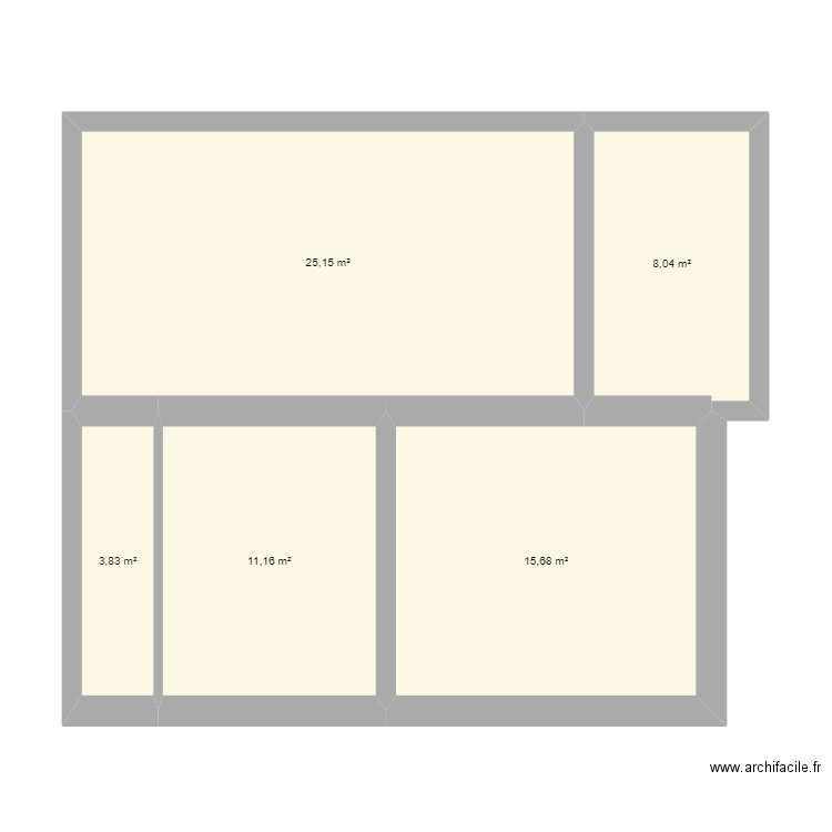 Maison. Plan de 5 pièces et 64 m2