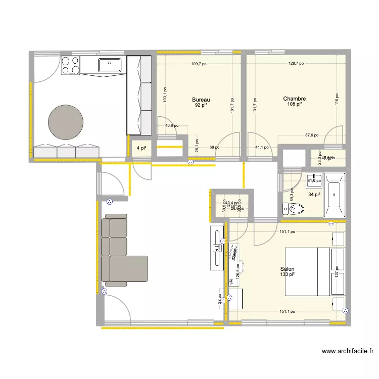 Appartement. Plan de 7 et 36 m² Appartement. Plan de 7 et 36 m²