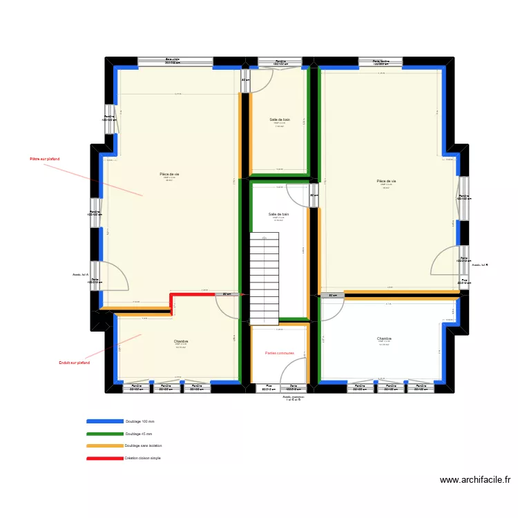 RDC R plaquiste. Plan de 8 Pièces et 121 m² RDC R plaquiste. Plan de 8 Pièces et 121 m²