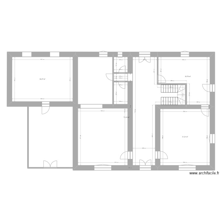 SAINT SALVY  RDC 1. Plan de 4 pièces et 156 m2