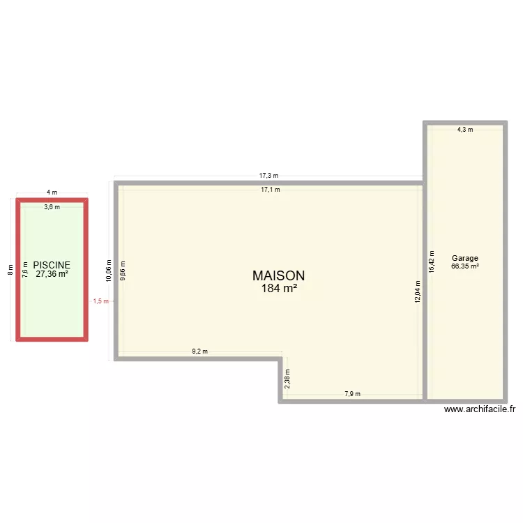 Piscine BOUDEAU. Plan de 