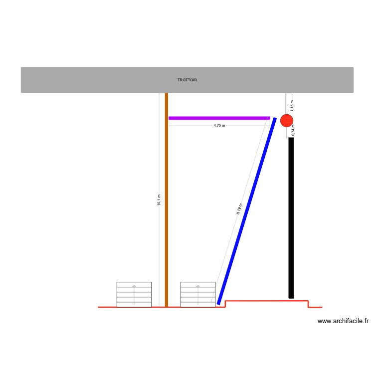 Comparaison des distances. Plan de 0 pièce et 0 m2