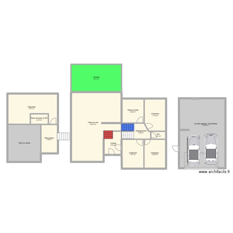 FIDEL. Plan de 17 pièces et 239 m2