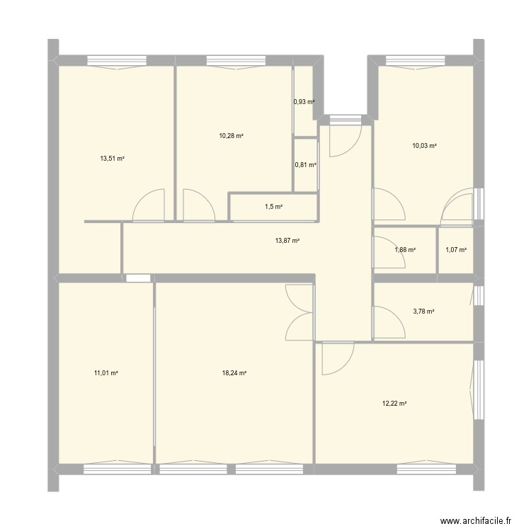 Maison N. Plan de 13 pièces et 99 m2