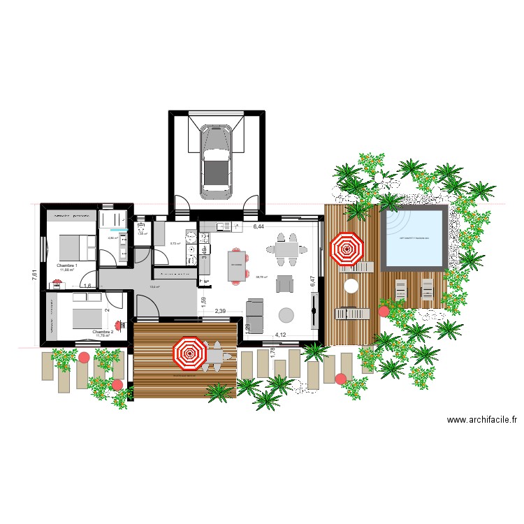 PHILIPPE ATTLAN 03. Plan de 8 pièces et 105 m2