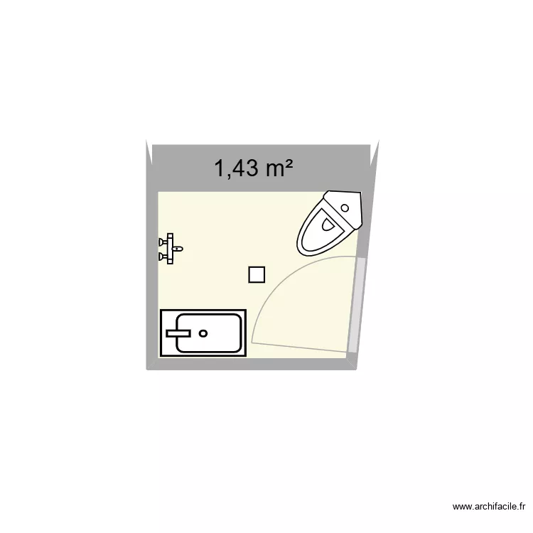 Salle d'eau atelier. Plan de 1 Pièce et 1 m² Salle d'eau atelier. Plan de 1 Pièce et 1 m²