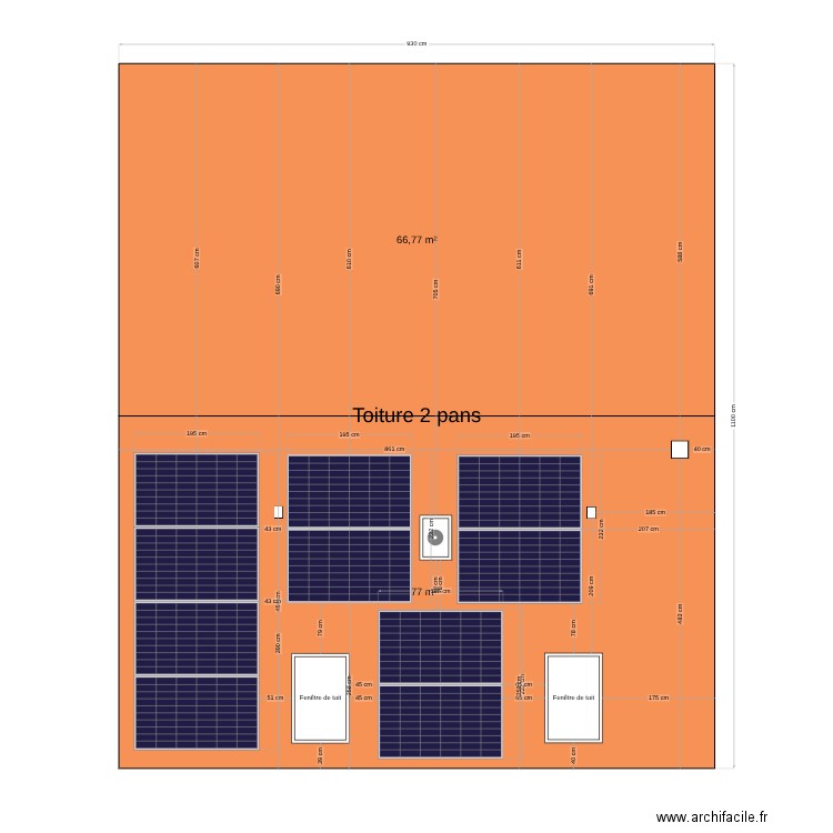 Toiture Bellevue paysage 5kWc. Plan de 0 pièce et 0 m2